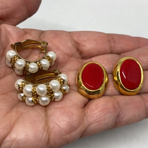 Group lot of vintage non-pierced earrings - Picture 13 of 15